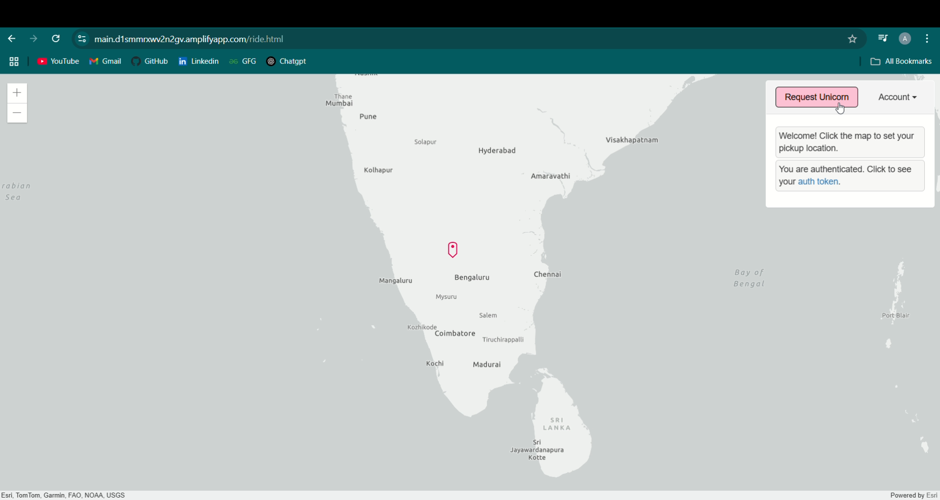Unicorn Serverless Web App Screenshot